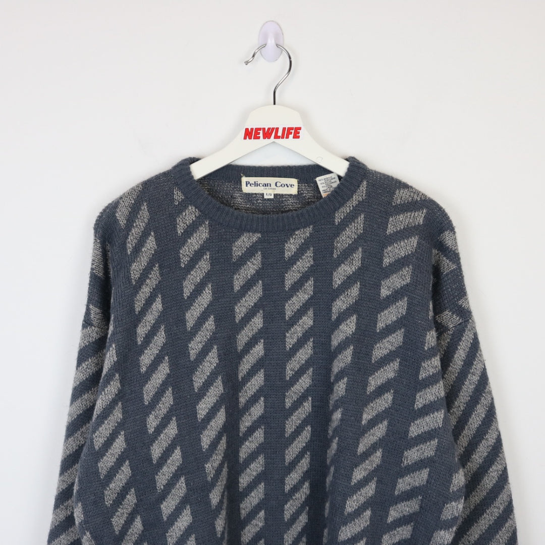 Vintage 80's Pelican Cove Pattered Knit Sweater - M-NEWLIFE Clothing