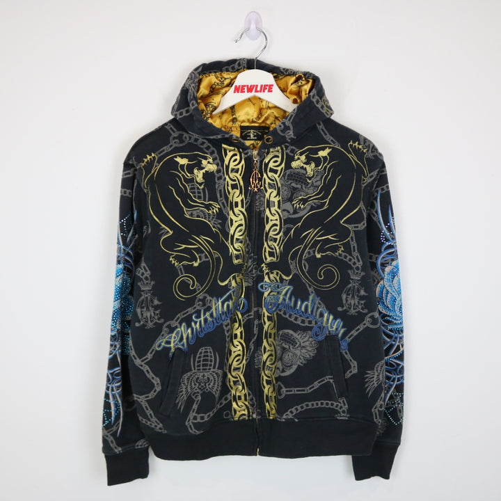 Vintage Y2K Christian Audigier Zip Up Hoodie - M-NEWLIFE Clothing
