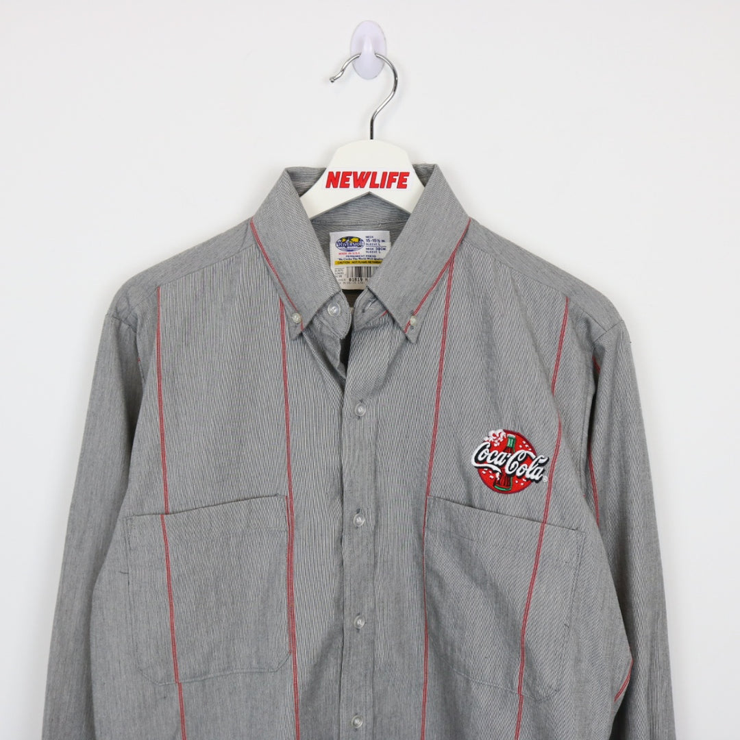 Vintage 80's Coca Cola Striped Button Up - M-NEWLIFE Clothing