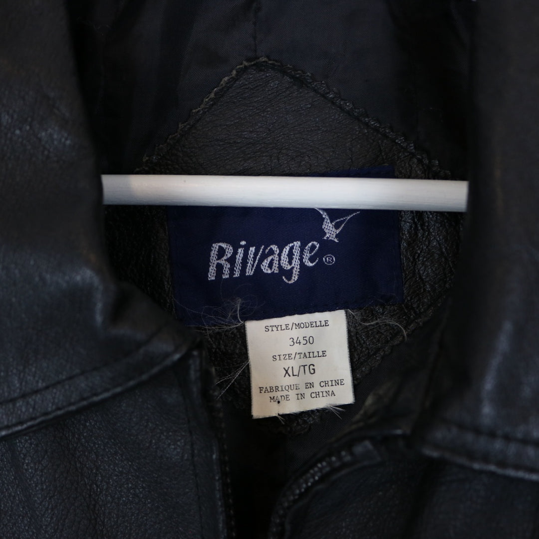 Vintage 80's Rivage Leather Jacket - XL-NEWLIFE Clothing