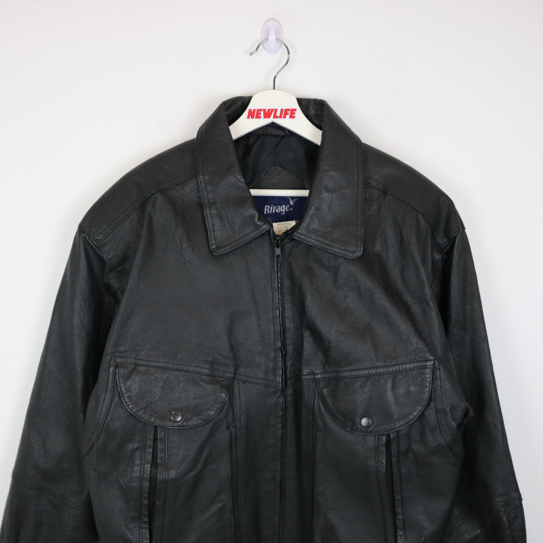 Vintage 80's Rivage Leather Jacket - XL-NEWLIFE Clothing