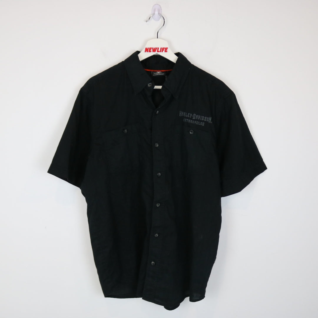 Vintage 00's Harley Davidson Short Sleeve Button Up - M-NEWLIFE Clothing