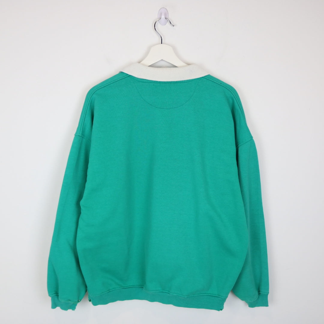 Vintage 00's Harry Rosen African Nature Collared Crewneck - L-NEWLIFE Clothing