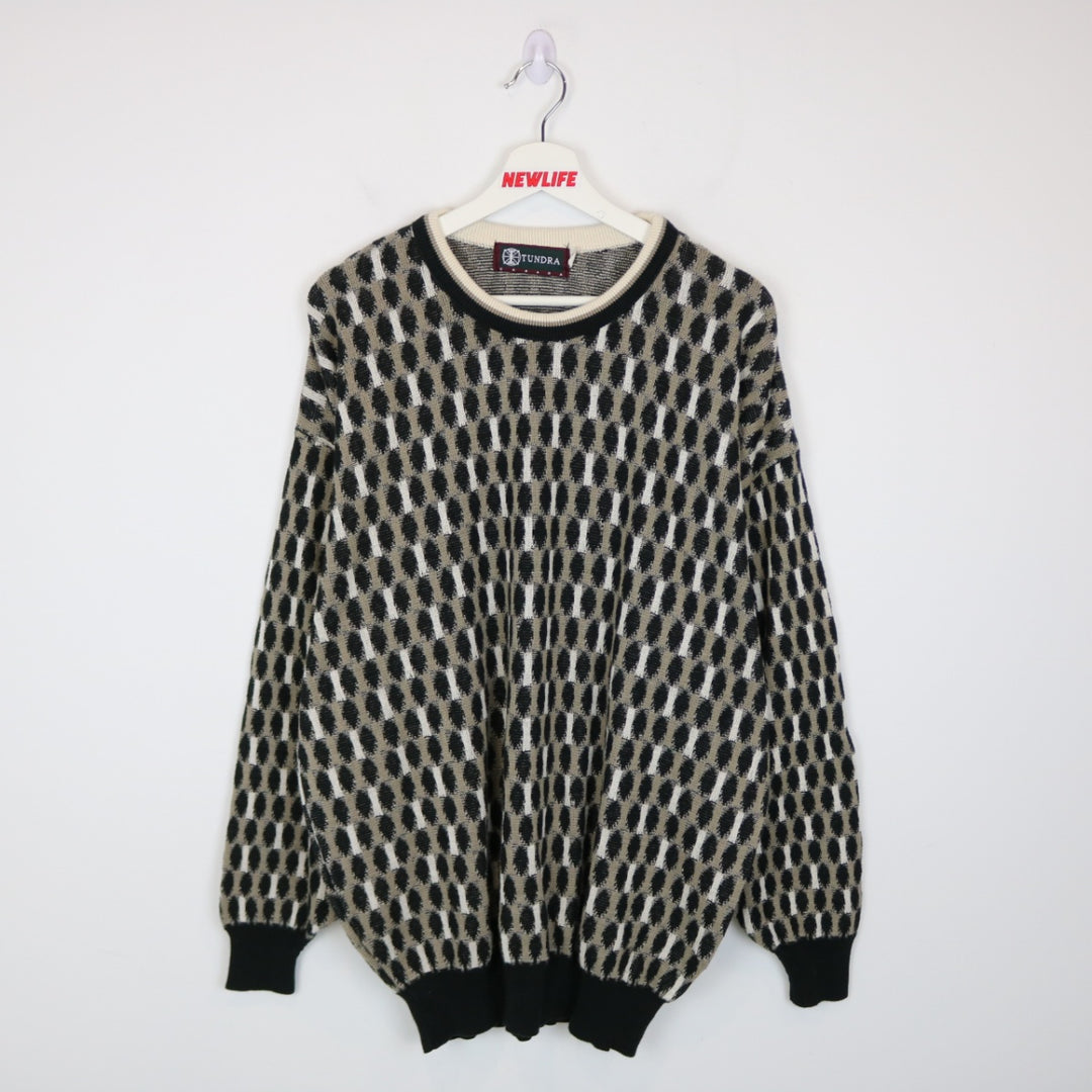 Vintage 90's Tundra Patterned Knit Sweater - L-NEWLIFE Clothing