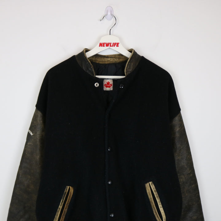 Vintage 90's Canada Leather Varsity Jacket - L-NEWLIFE Clothing