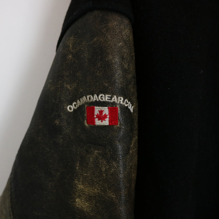 Vintage 90's Canada Leather Varsity Jacket - L-NEWLIFE Clothing