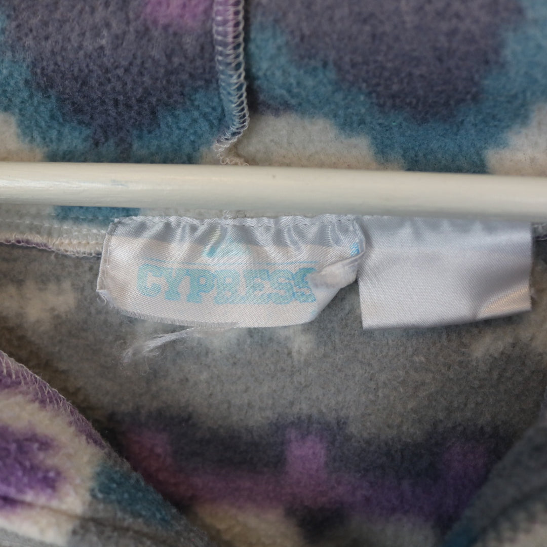 Vintage 90's Cypress Patterned Fleece Quarter Zip Hoodie - M-NEWLIFE Clothing