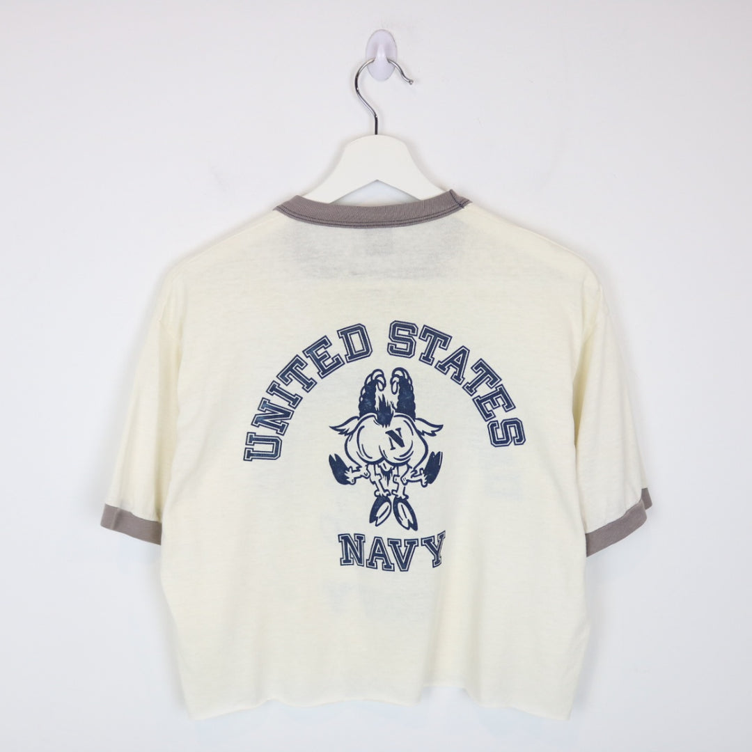 Vintage 70's United States Navy Ringer Tee - M-NEWLIFE Clothing