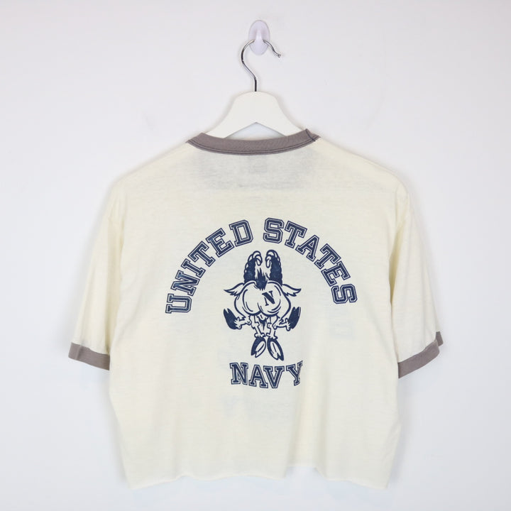 Vintage 70's United States Navy Ringer Tee - M-NEWLIFE Clothing