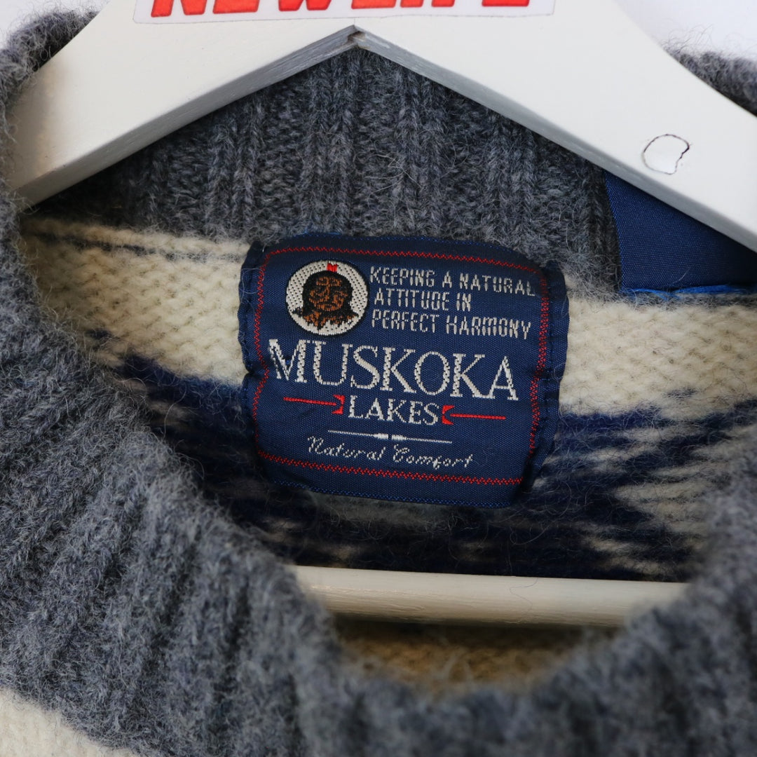 Vintage 80's Winter Nature Wool Knit Sweater - M-NEWLIFE Clothing
