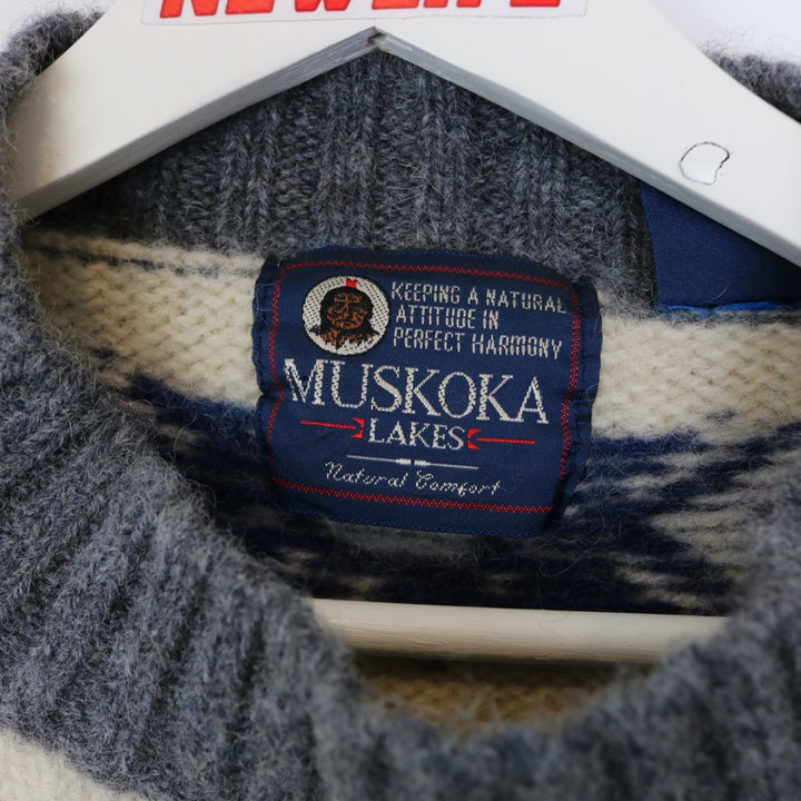 Vintage 80's Winter Nature Wool Knit Sweater - M-NEWLIFE Clothing