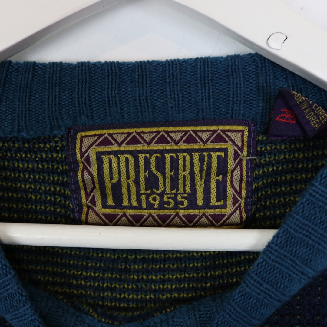 Vintage 80's Preserve Patterned Knit Sweater - M-NEWLIFE Clothing