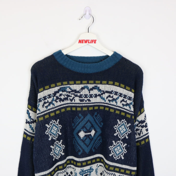 Vintage 80's Preserve Patterned Knit Sweater - M-NEWLIFE Clothing