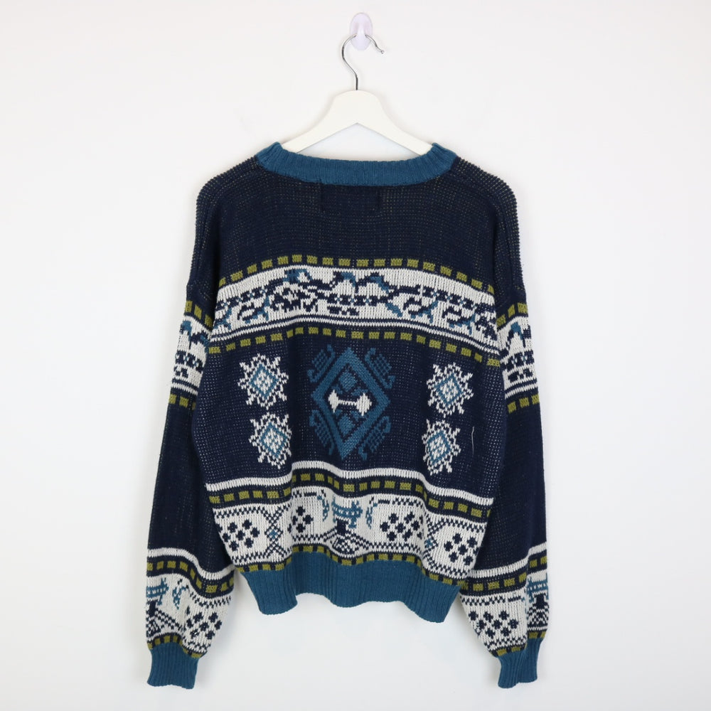 Vintage 80's Preserve Patterned Knit Sweater - M-NEWLIFE Clothing