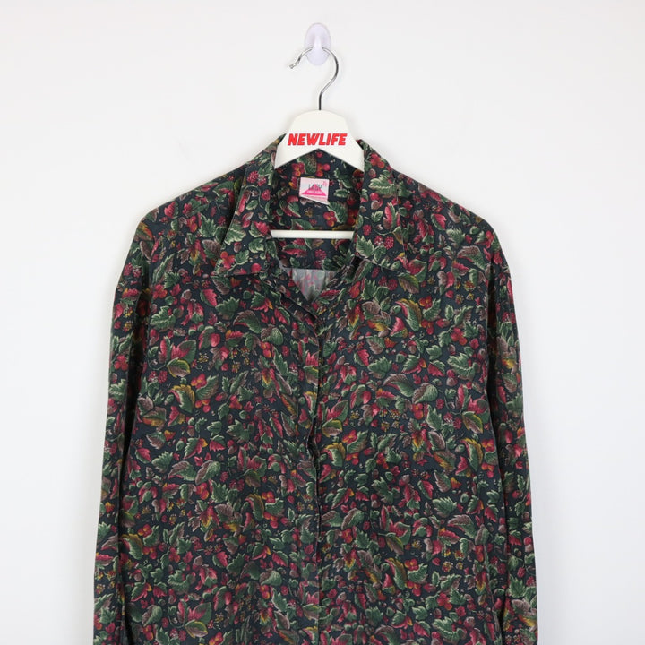 Vintage 90's Leaf Patterned Silk Button Up - L-NEWLIFE Clothing