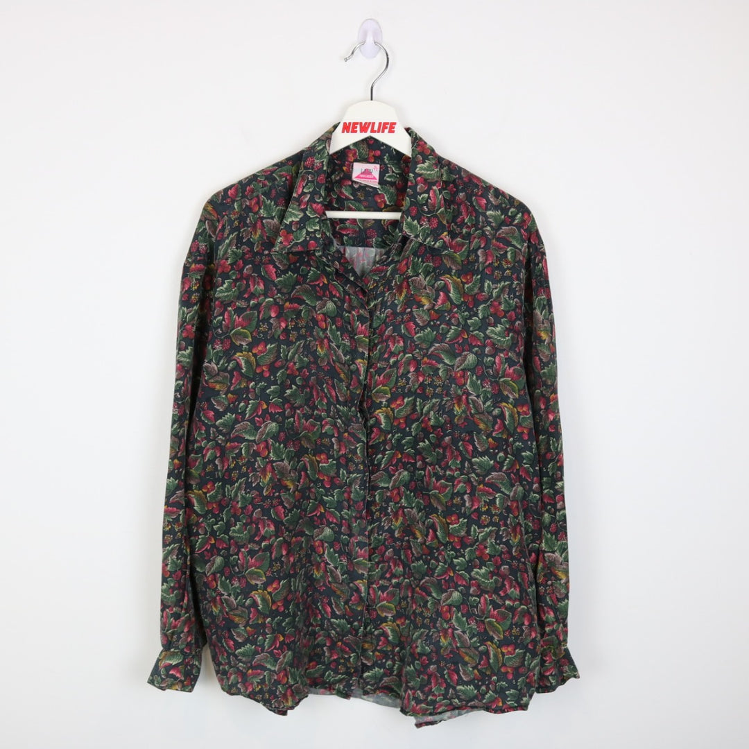 Vintage 90's Leaf Patterned Silk Button Up - L-NEWLIFE Clothing