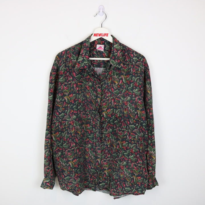Vintage 90's Leaf Patterned Silk Button Up - L-NEWLIFE Clothing
