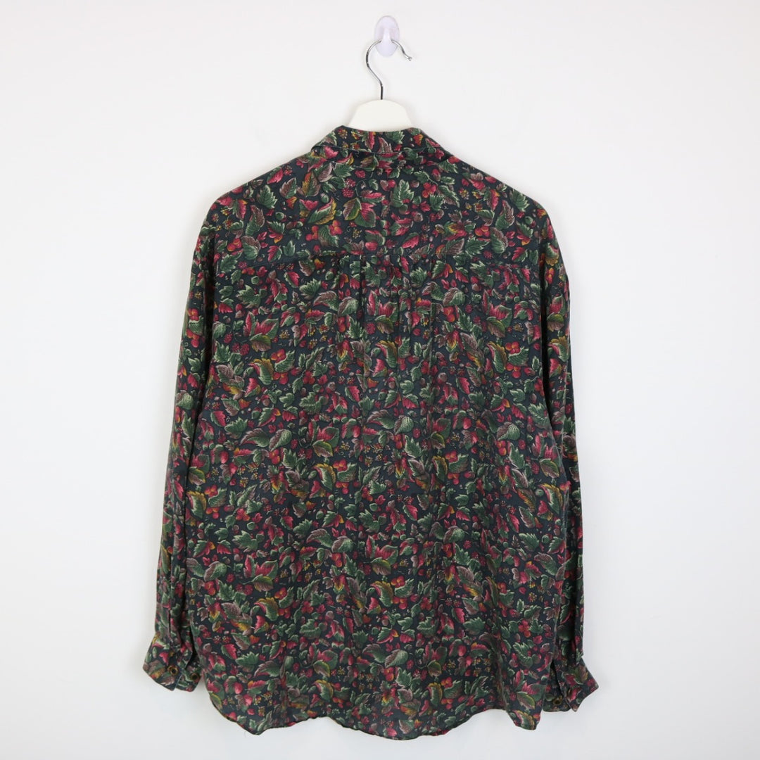 Vintage 90's Leaf Patterned Silk Button Up - L-NEWLIFE Clothing