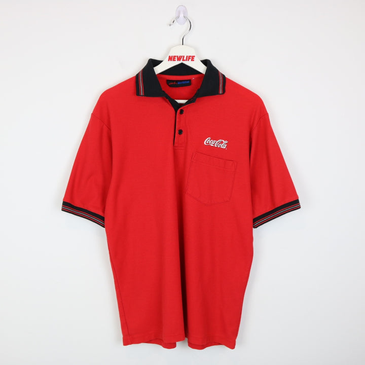 Vintage 80's Coca Cola Polo Shirt - M-NEWLIFE Clothing
