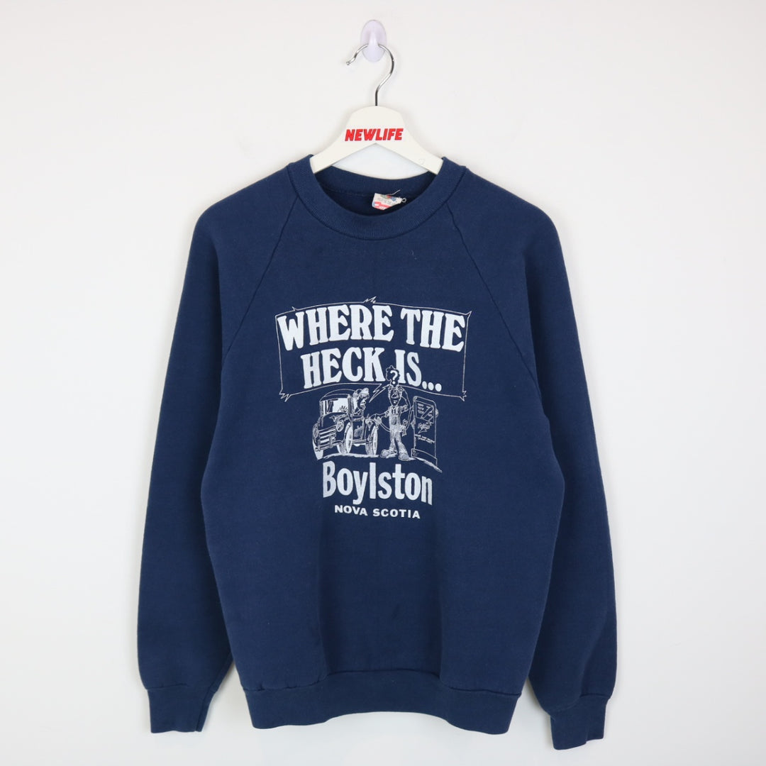 Vintage 80's Where the Heck is Boylston Crewneck - S-NEWLIFE Clothing