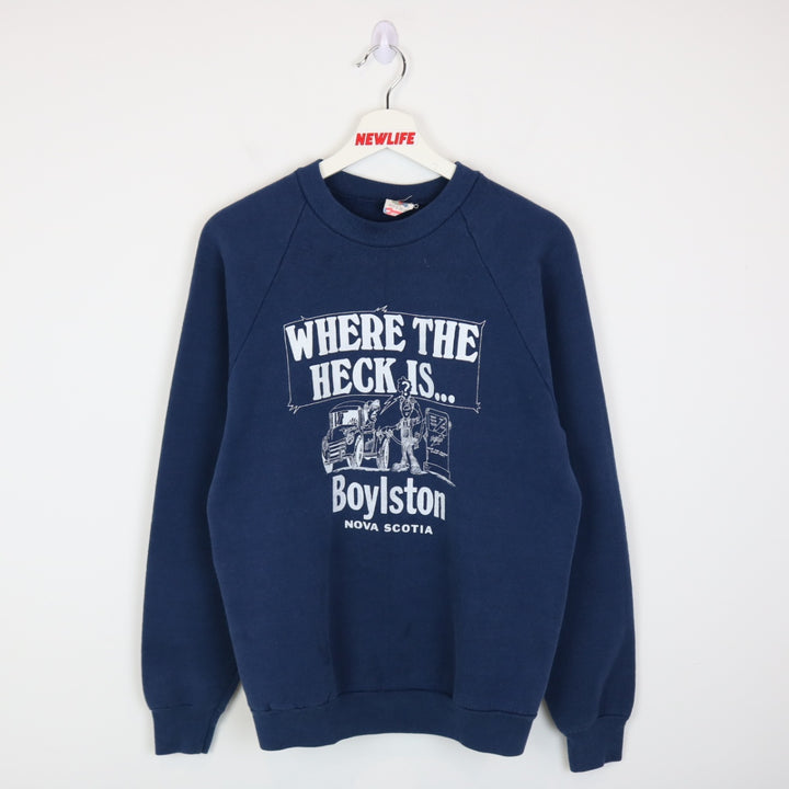 Vintage 80's Where the Heck is Boylston Crewneck - S-NEWLIFE Clothing