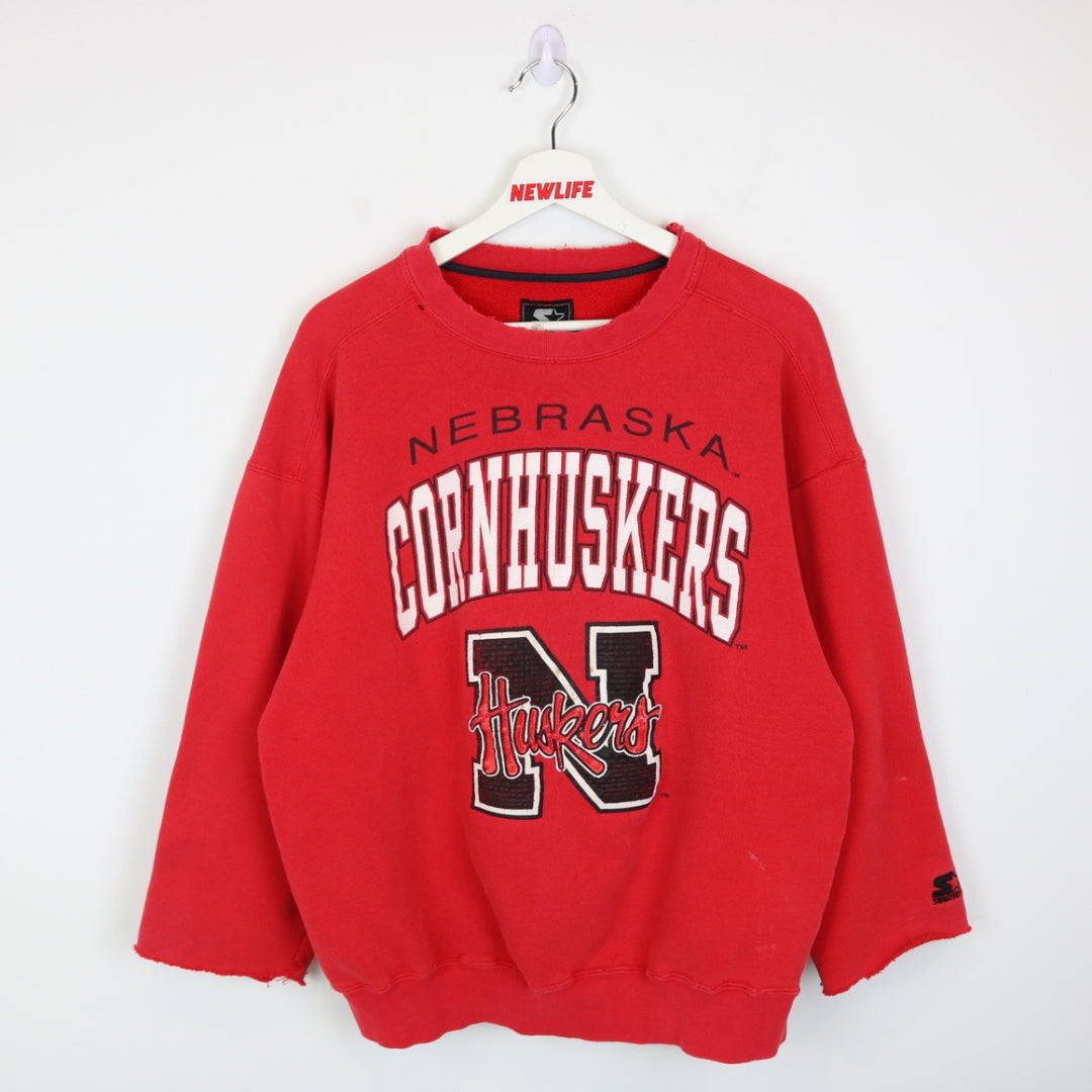 Vintage 90's University of Nebraska Starter Crewneck - L-NEWLIFE Clothing