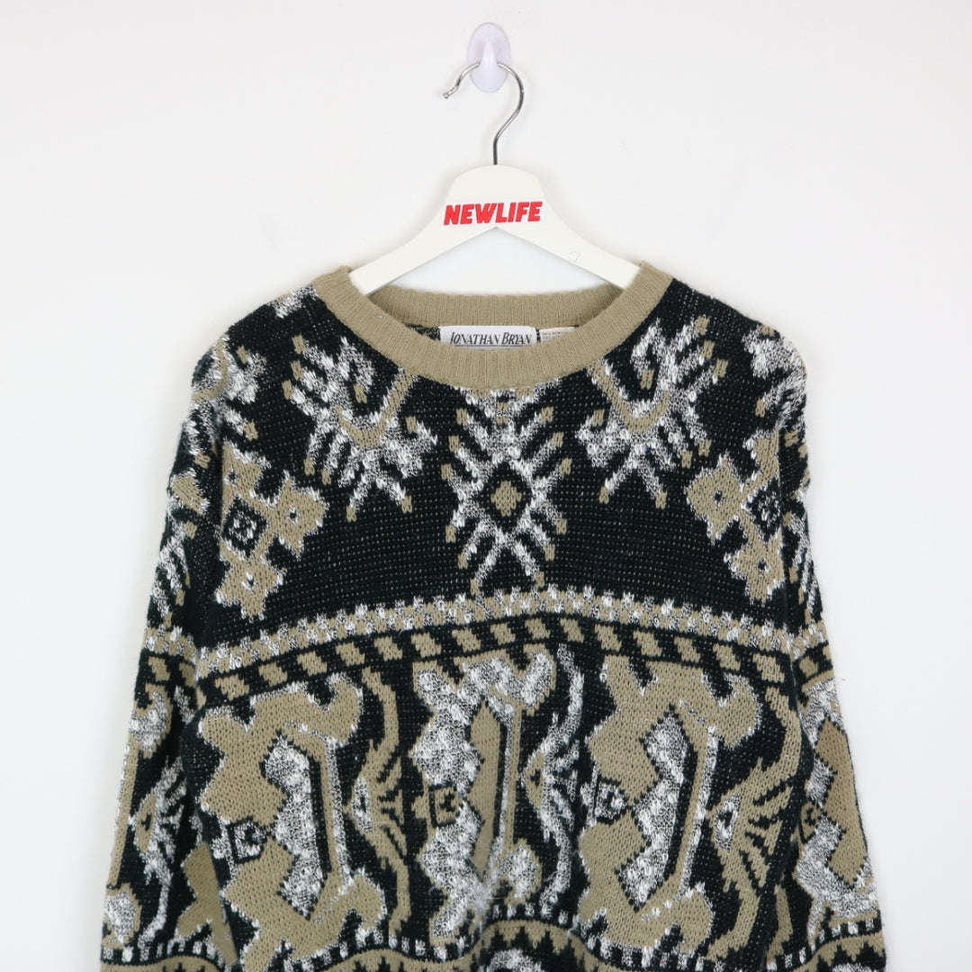 Vintage 80's Jonathan Bryan Patterned Knit Sweater - S-NEWLIFE Clothing