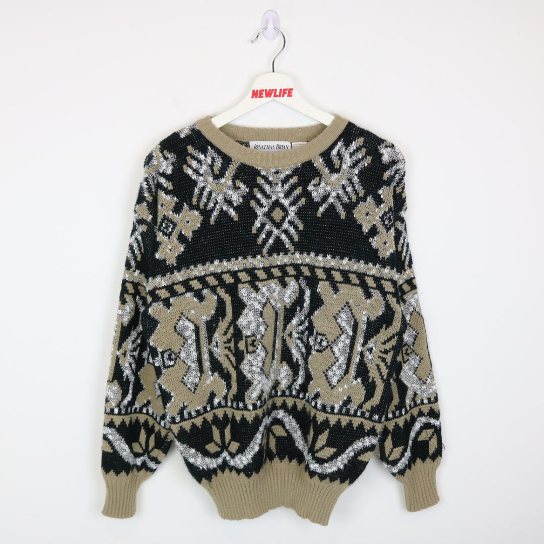 Vintage 80's Jonathan Bryan Patterned Knit Sweater - S-NEWLIFE Clothing