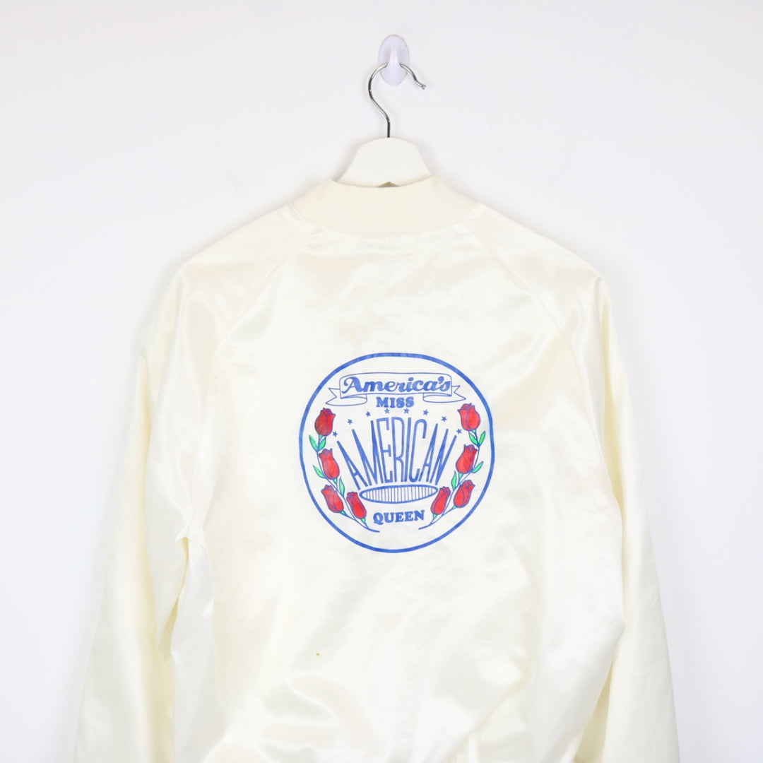 Vintage 80's America's Miss American Queen Satin Bomber Jacket - S-NEWLIFE Clothing
