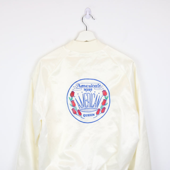 Vintage 80's America's Miss American Queen Satin Bomber Jacket - S-NEWLIFE Clothing