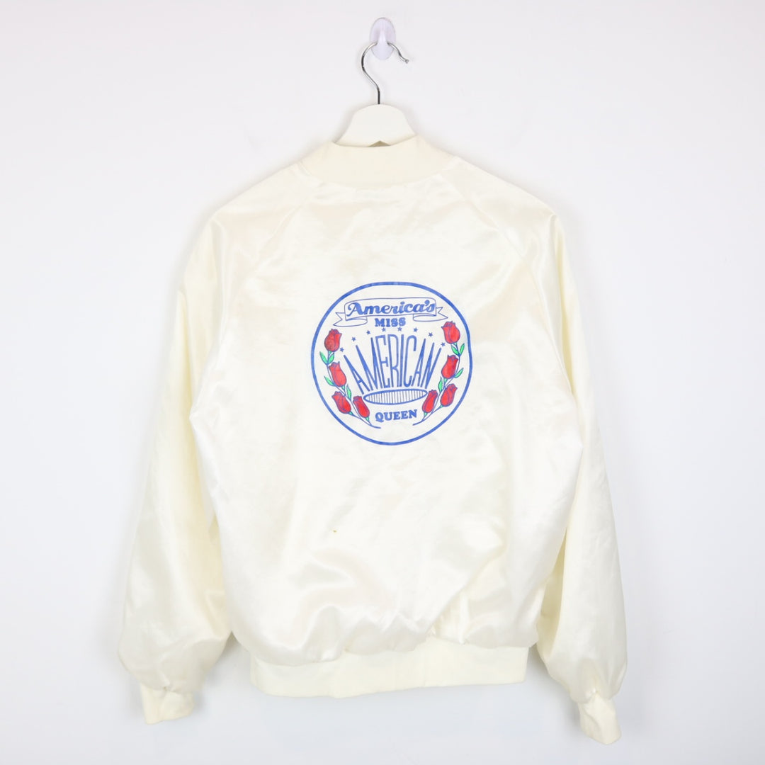 Vintage 80's America's Miss American Queen Satin Bomber Jacket - S-NEWLIFE Clothing
