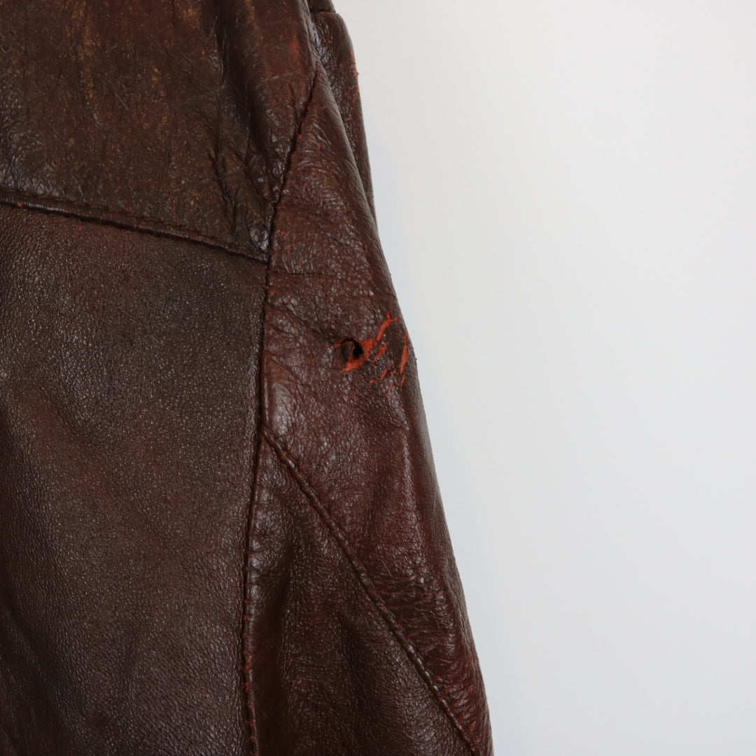 Vintage 80's Leather Trench Jacket - L-NEWLIFE Clothing