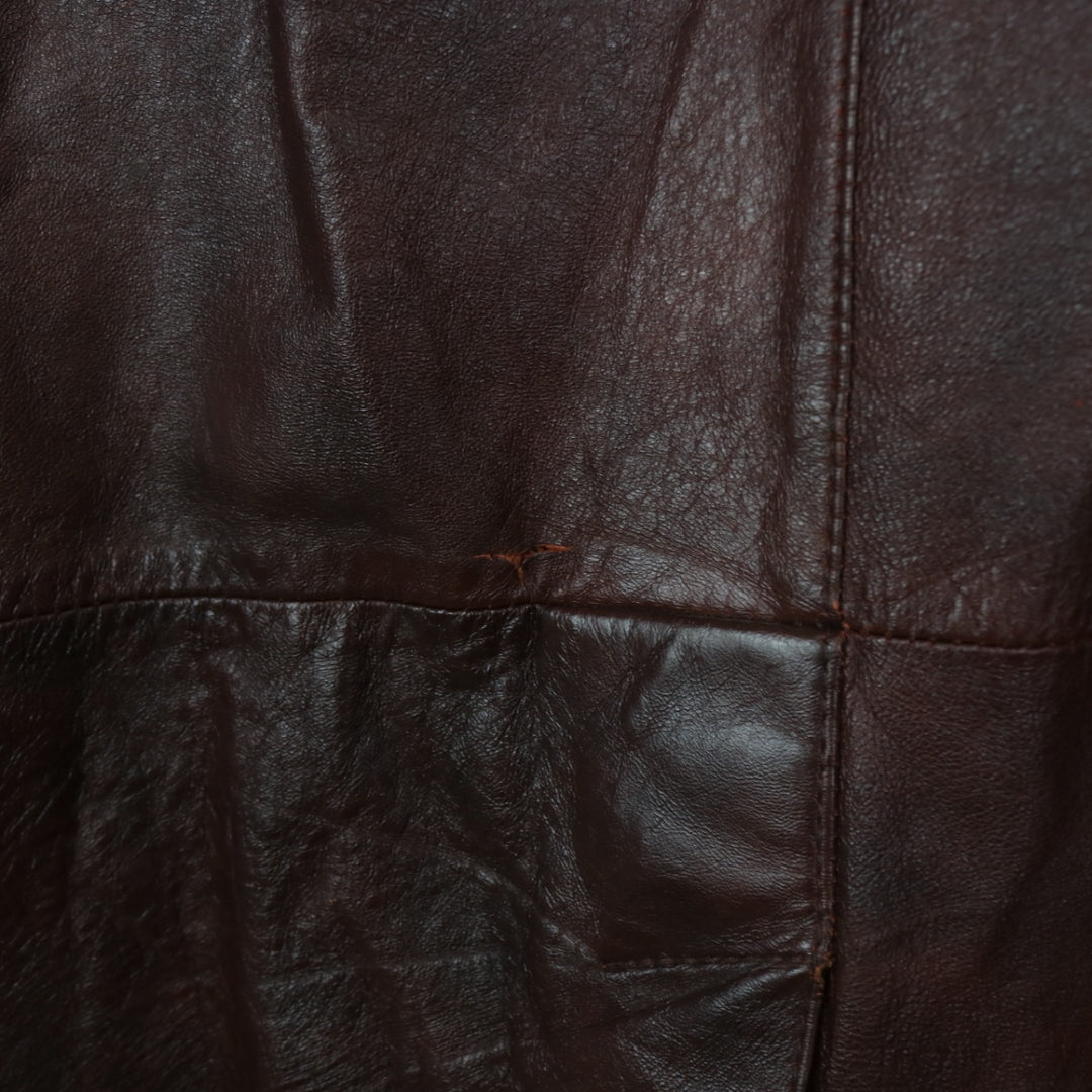 Vintage 80's Leather Trench Jacket - L-NEWLIFE Clothing