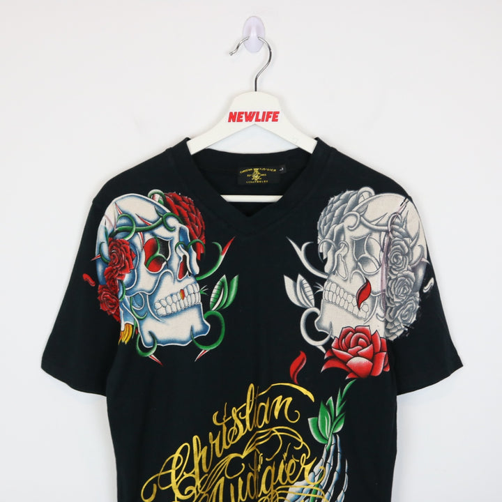Y2K Bootleg Christian Audigier Skull Tee - S-NEWLIFE Clothing