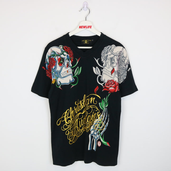 Y2K Bootleg Christian Audigier Skull Tee - S-NEWLIFE Clothing