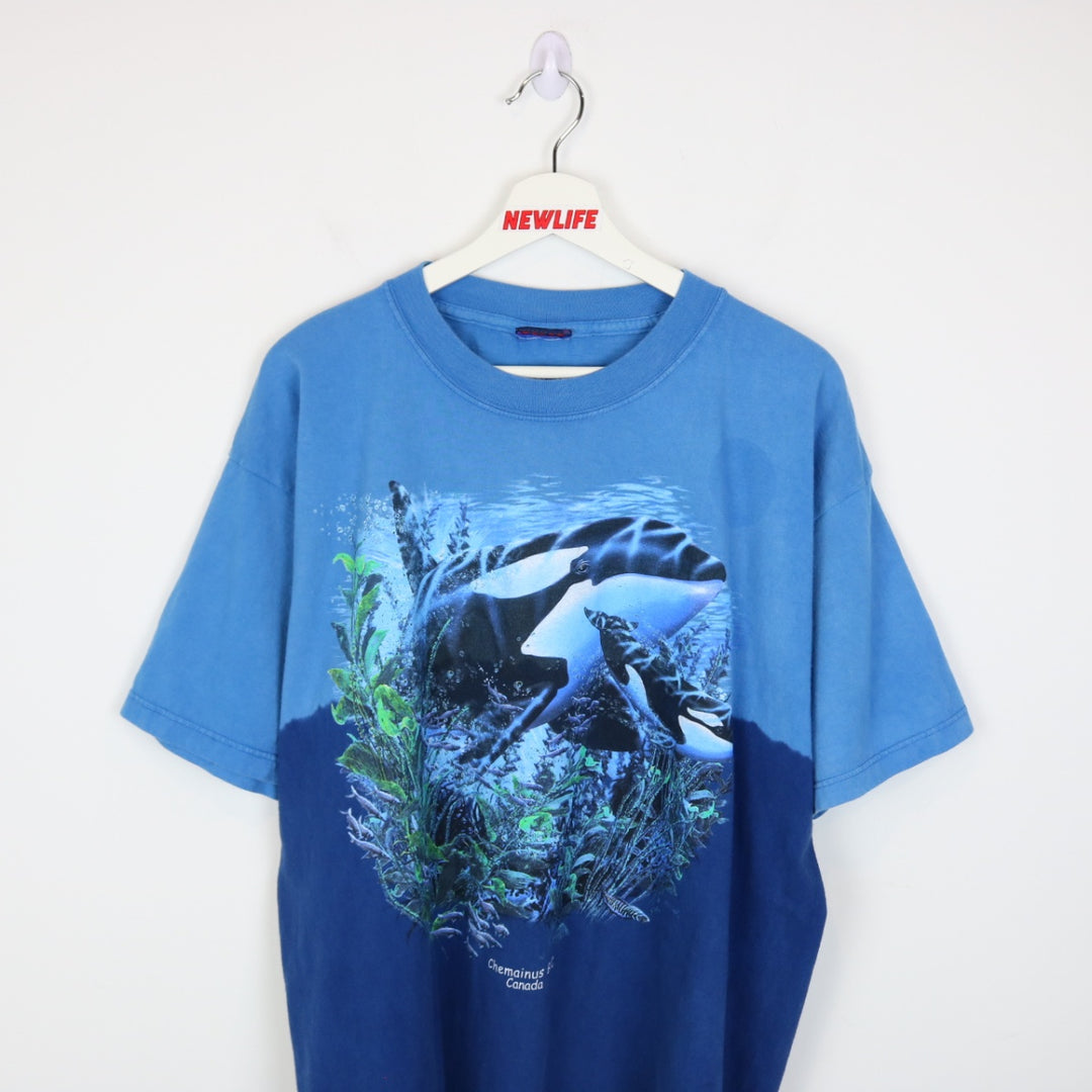 Vintage 00's Ocean Nature Whale Tee - XL-NEWLIFE Clothing