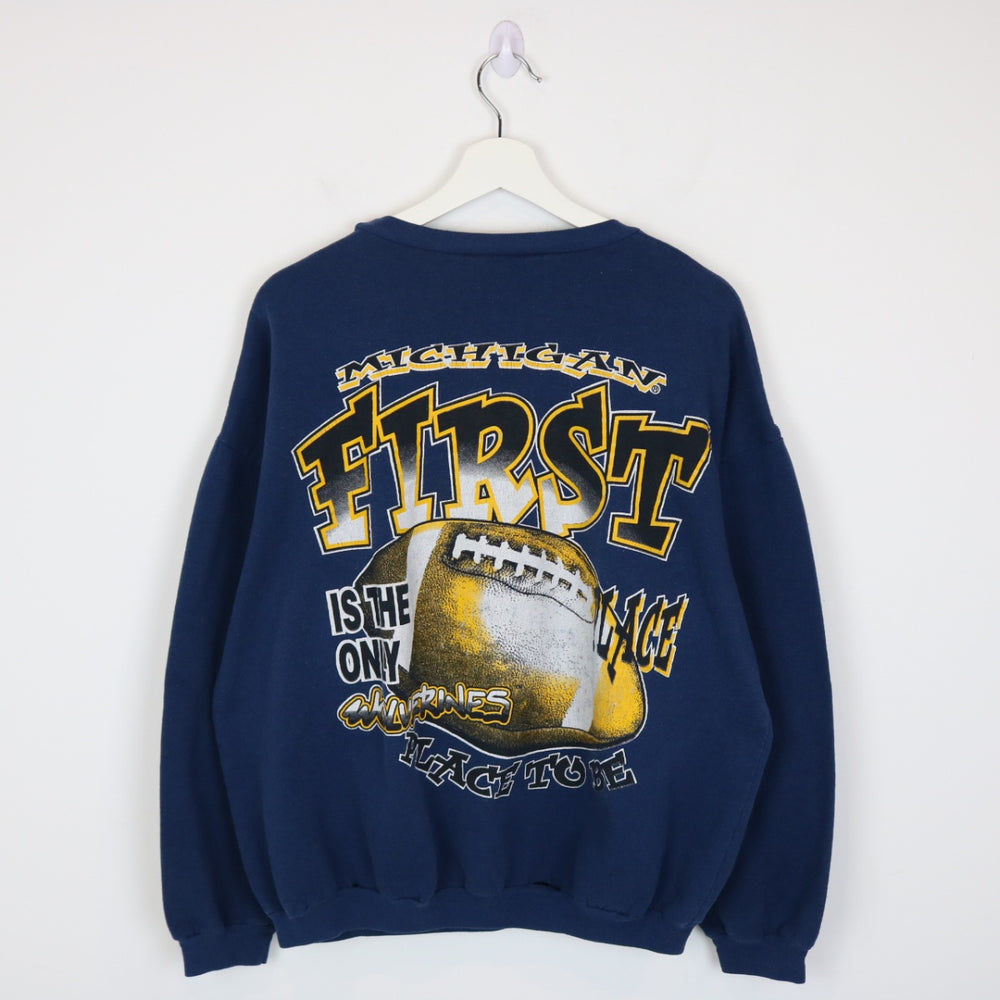 Vintage 90's University of Michigan Wolverines Crewneck - L-NEWLIFE Clothing