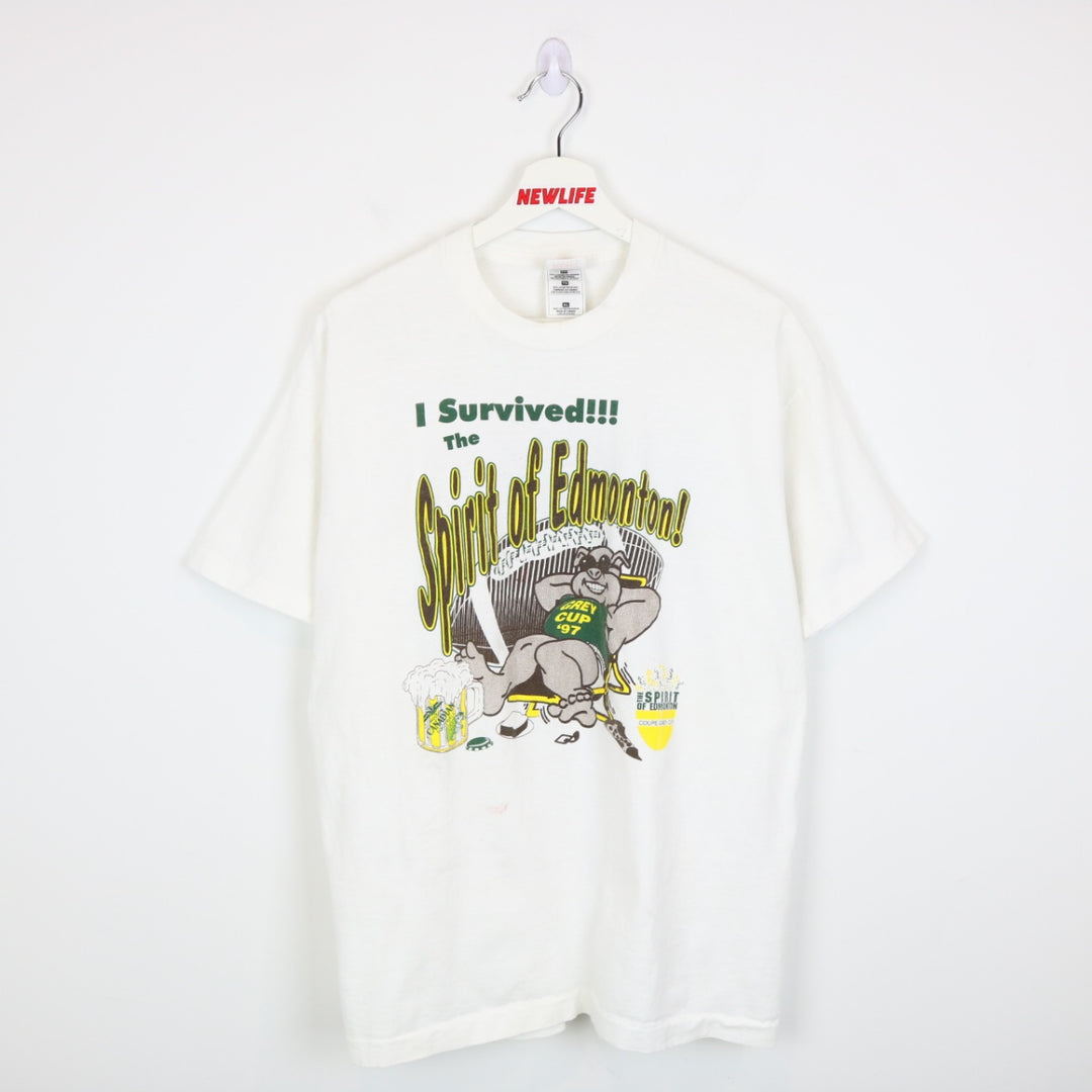 Vintage 1997 Spirit of Edmonton Grey Cup Tee - L-NEWLIFE Clothing