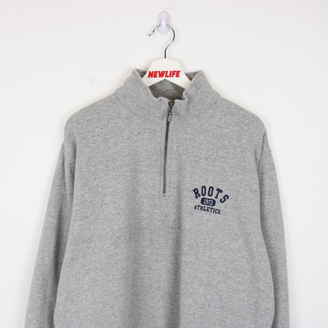 Vintage 90's Roots Athletics Quarter Zip Sweater - L-NEWLIFE Clothing