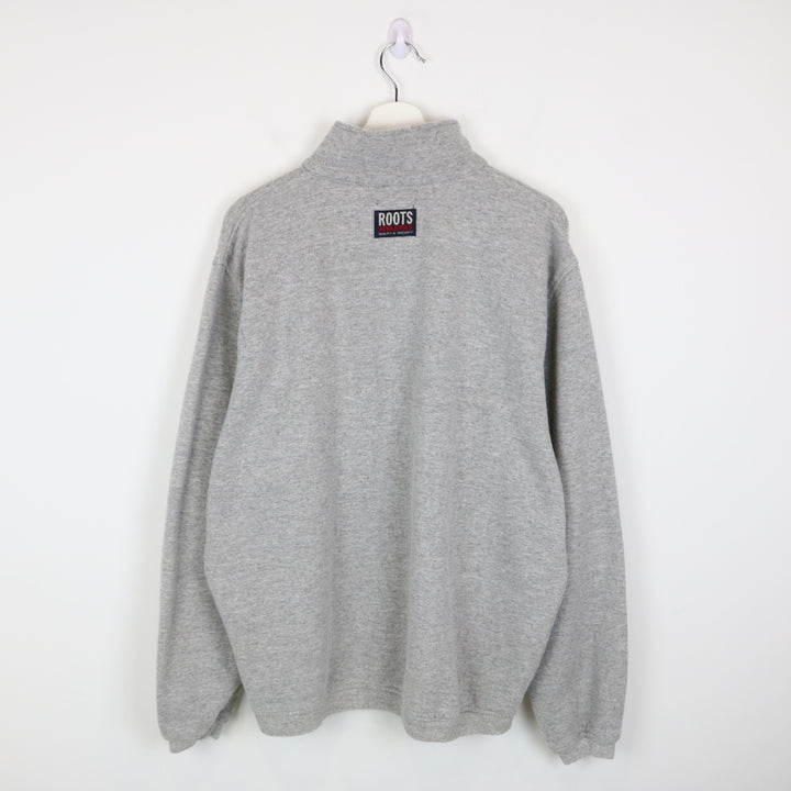 Vintage 90's Roots Athletics Quarter Zip Sweater - L-NEWLIFE Clothing