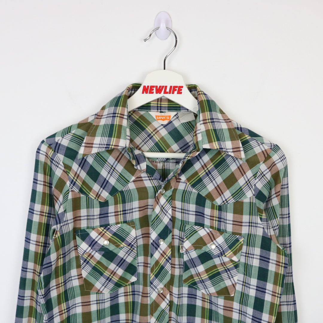 Vintage 80's Levi's White Tab Plaid Button Up - XS-NEWLIFE Clothing