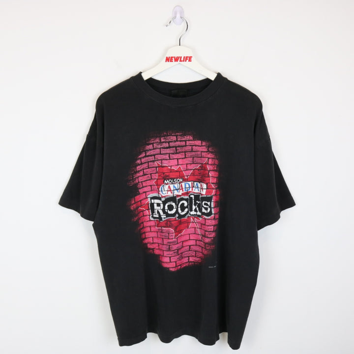 Vintage 1997 Molson Canadian Rocks Beer Tee - L-NEWLIFE Clothing