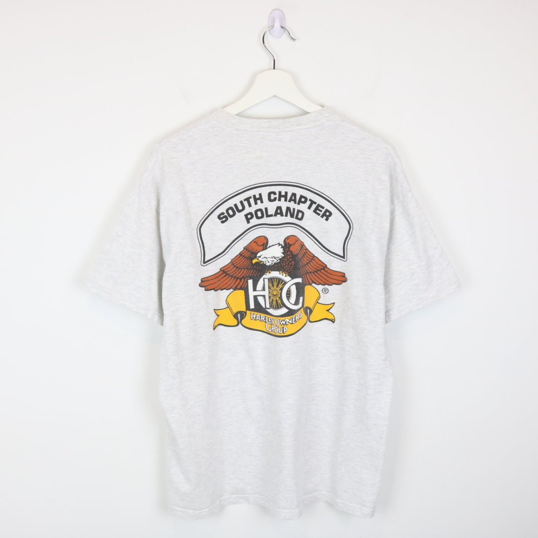 Vintage 00's Poland Harley Owners Group Tee - L-NEWLIFE Clothing