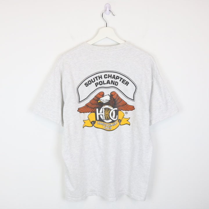 Vintage 00's Poland Harley Owners Group Tee - L-NEWLIFE Clothing