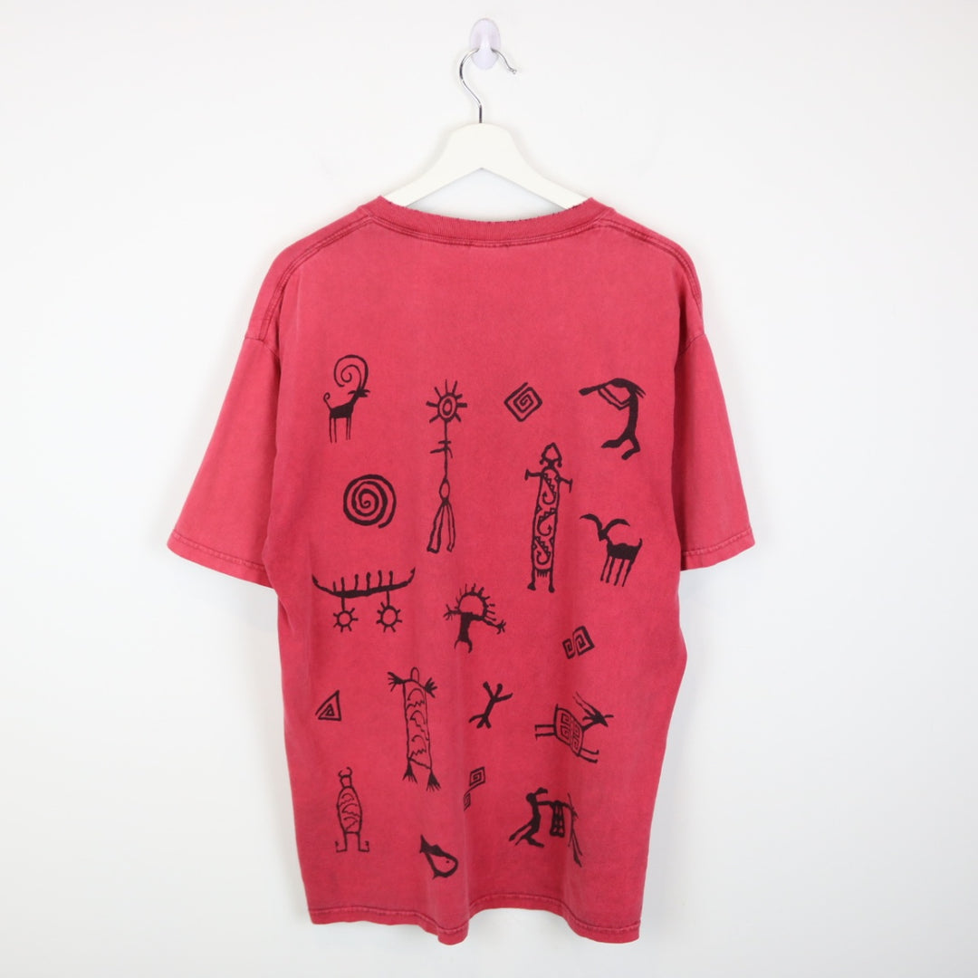 Vintage 00's Aztec Drawings Tee - L-NEWLIFE Clothing