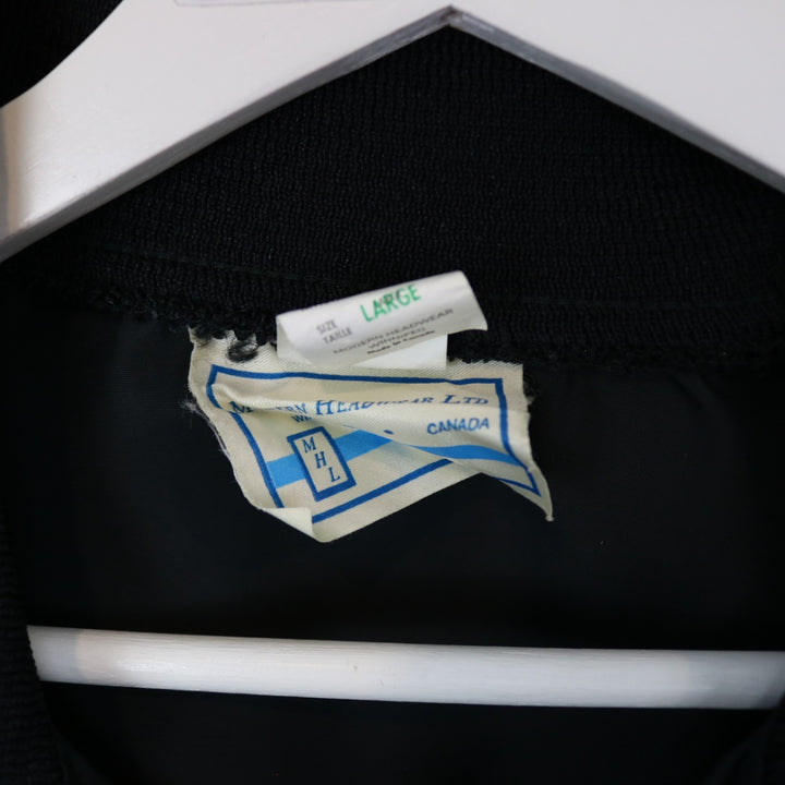 Vintage 80's Edmonton Journal Satin Quarter Zip Jacket - L-NEWLIFE Clothing