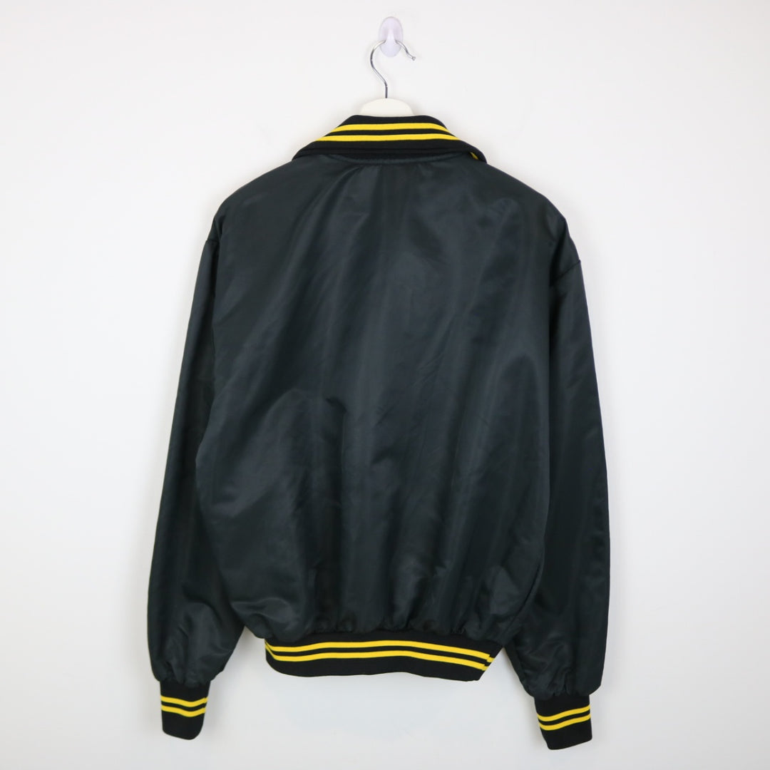 Vintage 80's Edmonton Journal Satin Quarter Zip Jacket - L-NEWLIFE Clothing