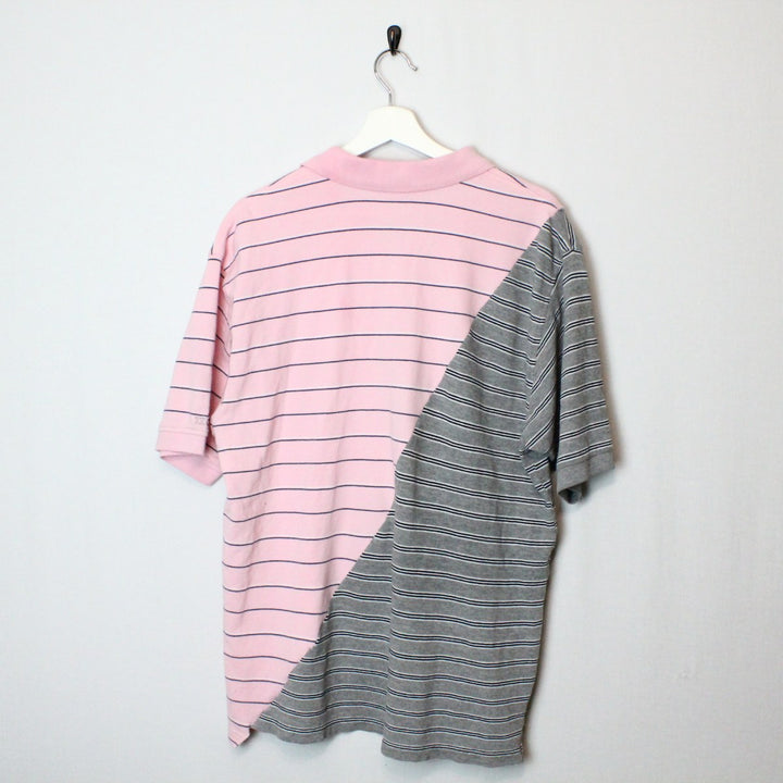 Reworked Vintage Striped Polo Shirt - L/XL-NEWLIFE Clothing