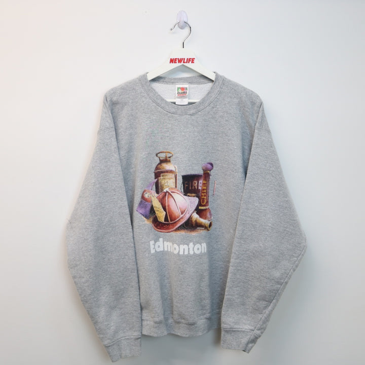Vintage 90's Edmonton Fireman Crewneck - M/L-NEWLIFE Clothing