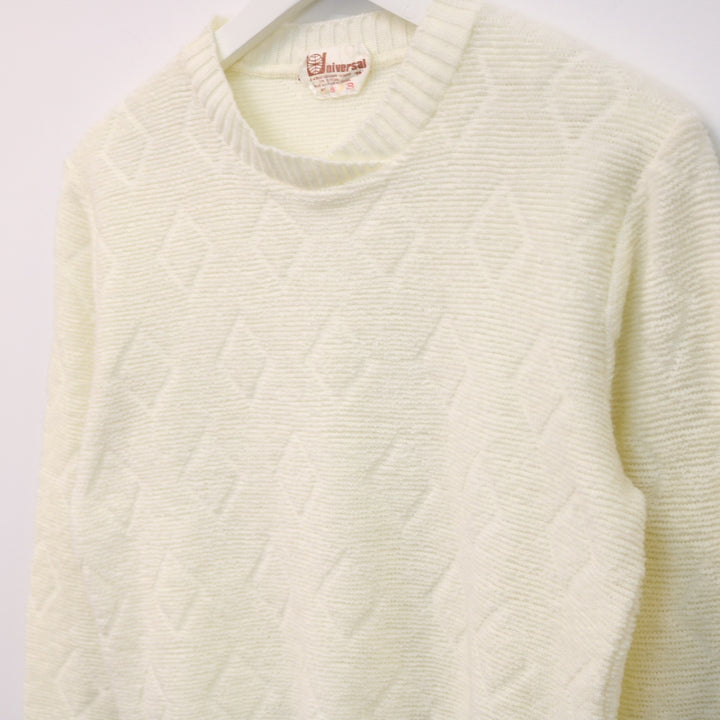 Vintage 70's Diamond Texture Knit Sweater - XS-NEWLIFE Clothing